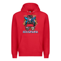 Red dog mama messy bun Premium Hoodie - BarkalooDesign