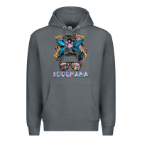 Rock dog mama messy bun Premium Hoodie - BarkalooDesign