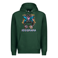 Sports Green dog mama messy bun Premium Hoodie - BarkalooDesign