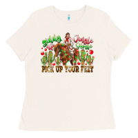 Bone Giddy Up Jingle Horse Pick Up Your Feet Ladies Tee - CowhideDigitalArt