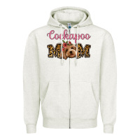 Oatmeal Heather Cockapoo Mom Zipper Hoodie - Jasminsmagicworld