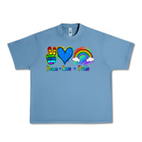 Pebble Blue Peace Love Pride Urban Heavy Tee - Jasminsmagicworld