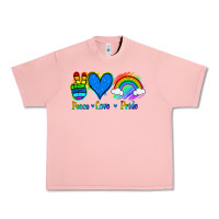 Salmon Peace Love Pride Urban Heavy Tee - Jasminsmagicworld