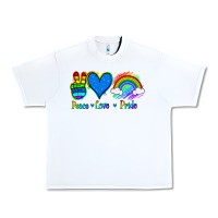 White Peace Love Pride Urban Heavy Tee - Jasminsmagicworld