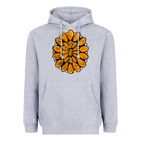 Heather Grey orange gemstone Heavyweight Hoodie - RanaPortraitStore