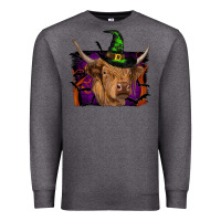 Charcoal Heather highland cow halloween Premium Sweatshirt - RanaPortraitStore