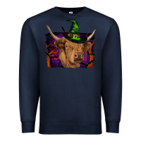 Navy highland cow halloween Premium Sweatshirt - RanaPortraitStore