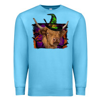 Ocean Blue highland cow halloween Premium Sweatshirt - RanaPortraitStore
