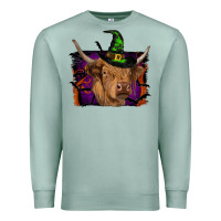 Seafoam highland cow halloween Premium Sweatshirt - RanaPortraitStore