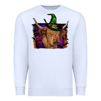 White highland cow halloween Premium Sweatshirt - RanaPortraitStore