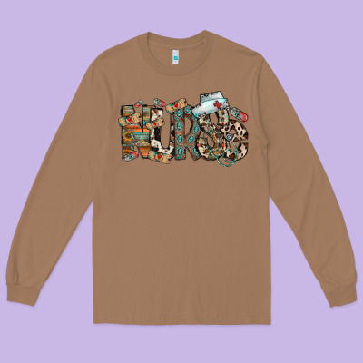 Nurse Western Long Sleeve Tee Designed By Racoondesign