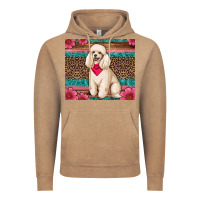 Vintage Coffee standart poodle floral Vintage Hoodie - Artiststas