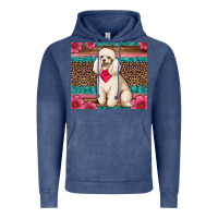 Vintage Denim standart poodle floral Vintage Hoodie - Artiststas