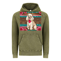 Vintage Olive standart poodle floral Vintage Hoodie - Artiststas