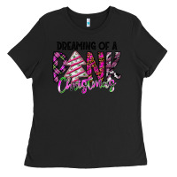 Black Dreaming Of A Pink Christmas Ladies Tee - CowhideDigitalArt