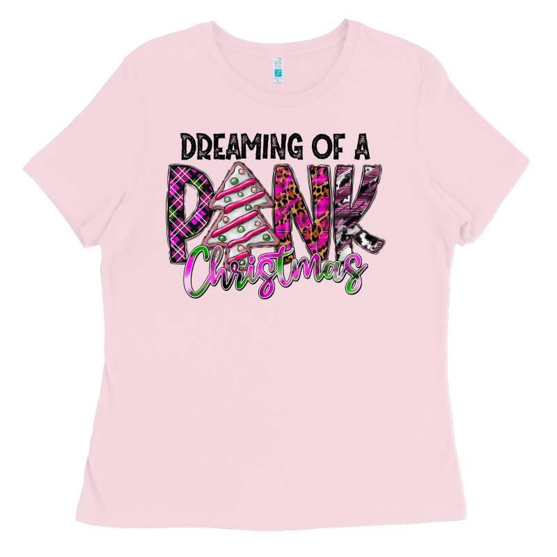 Dreaming Of A Pink Christmas Ladies Tee by CowhideDigitalArt | Teevron