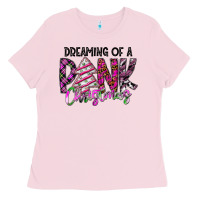Bubblegum Pink Dreaming Of A Pink Christmas Ladies Tee - CowhideDigitalArt