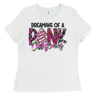 Dreaming Of A Pink Christmas Ladies Tee | Teevron