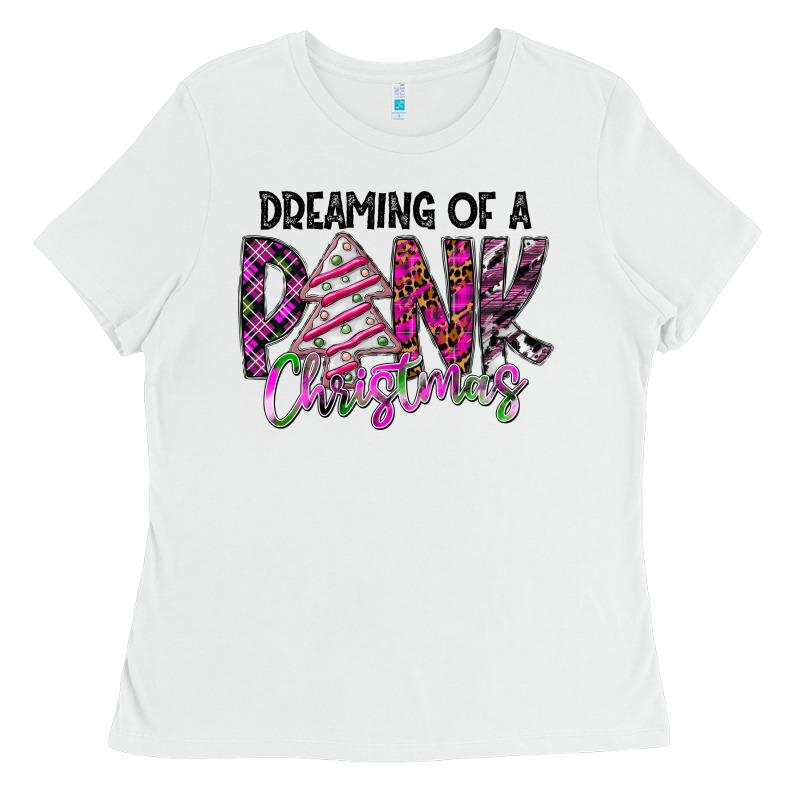 Dreaming Of A Pink Christmas Ladies Tee by CowhideDigitalArt | Teevron