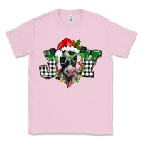 Bubblegum Pink Christmas joy black and white cow Classic Tee - BarkalooDesign