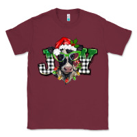Burgundy Christmas joy black and white cow Classic Tee - BarkalooDesign