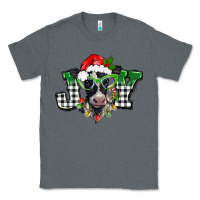 Charcoal Heather Christmas joy black and white cow Classic Tee - BarkalooDesign