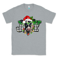 Heather Grey Christmas joy black and white cow Classic Tee - BarkalooDesign