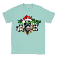 Seafoam Christmas joy black and white cow Classic Tee - BarkalooDesign