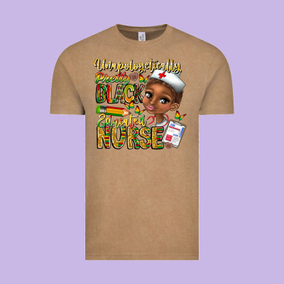 Unapologetically Pretty Black Educated Nurse Vintage Tee Designed By Cowhidedigitalart