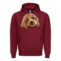Burgundy Cockapoo Zipper Hoodie - Jasminsmagicworld