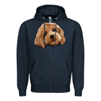 Navy Cockapoo Zipper Hoodie - Jasminsmagicworld