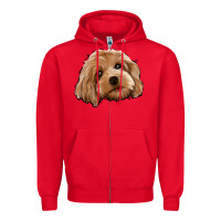 Red Cockapoo Zipper Hoodie - Jasminsmagicworld