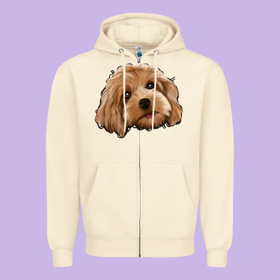 Cockapoo Zipper Hoodie Designed By Jasminsmagicworld
