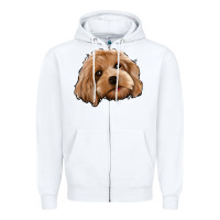 White Cockapoo Zipper Hoodie - Jasminsmagicworld
