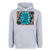 Heather Grey cowhide and serape gemstone background Heavyweight Hoodie - RanaPortraitStore