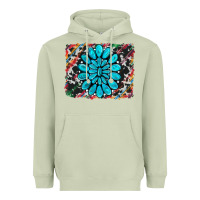 Matcha cowhide and serape gemstone background Heavyweight Hoodie - RanaPortraitStore