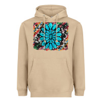 Mushroom cowhide and serape gemstone background Heavyweight Hoodie - RanaPortraitStore