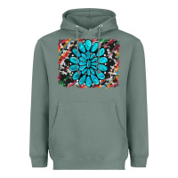 Sage cowhide and serape gemstone background Heavyweight Hoodie - RanaPortraitStore