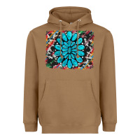 Toasted Coconut cowhide and serape gemstone background Heavyweight Hoodie - RanaPortraitStore