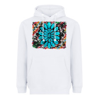 White cowhide and serape gemstone background Heavyweight Hoodie - RanaPortraitStore