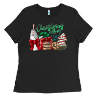 Black Christmas Vibes Ladies Tee - CowhideDigitalArt