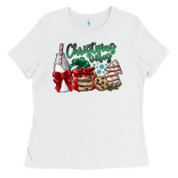 White Christmas Vibes Ladies Tee - CowhideDigitalArt