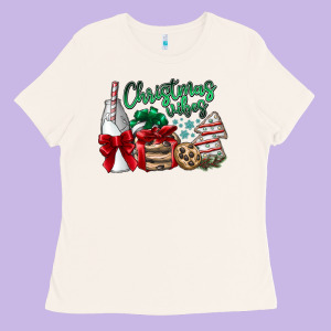Christmas Vibes Ladies Tee Designed By Cowhidedigitalart