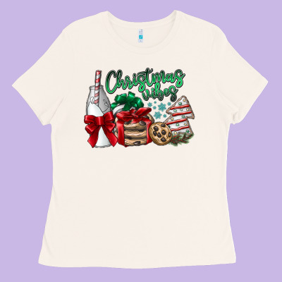 Christmas Vibes Ladies Tee Designed By Cowhidedigitalart