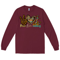 Burgundy peace love anchors Long Sleeve Tee - RacoonDesign