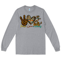 Heather Grey peace love anchors Long Sleeve Tee - RacoonDesign