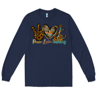 Navy peace love anchors Long Sleeve Tee - RacoonDesign