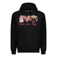 Black Peace Love Pugs Premium Hoodie - Jasminsmagicworld