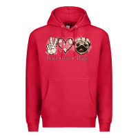 Cardinal Peace Love Pugs Premium Hoodie - Jasminsmagicworld