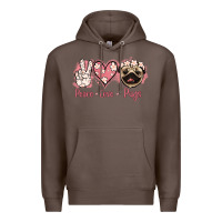 Coffee Peace Love Pugs Premium Hoodie - Jasminsmagicworld